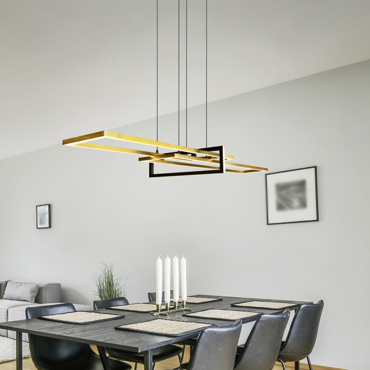 Salinas 3 Light LED Chandelier – Black & Brass