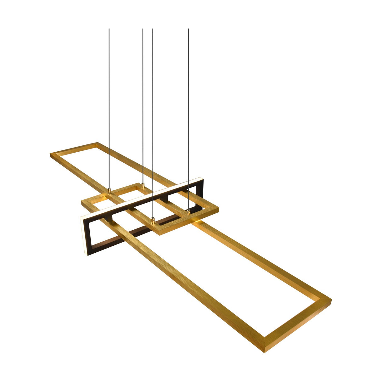Salinas 3 Light LED Chandelier – Black & Brass