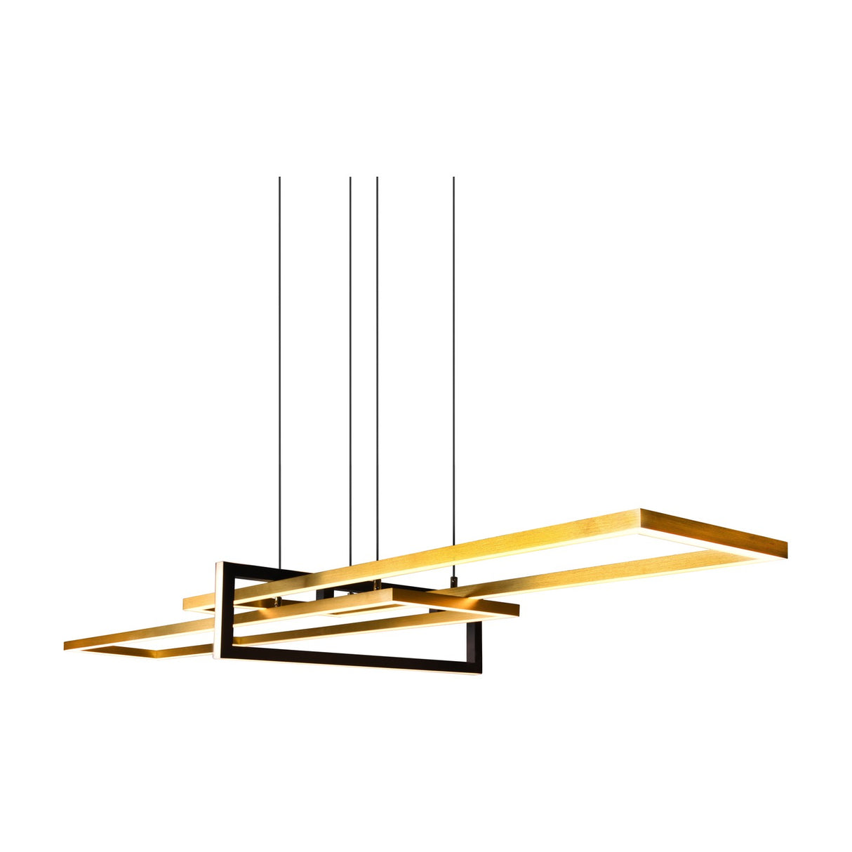 Salinas 3 Light LED Chandelier – Black & Brass