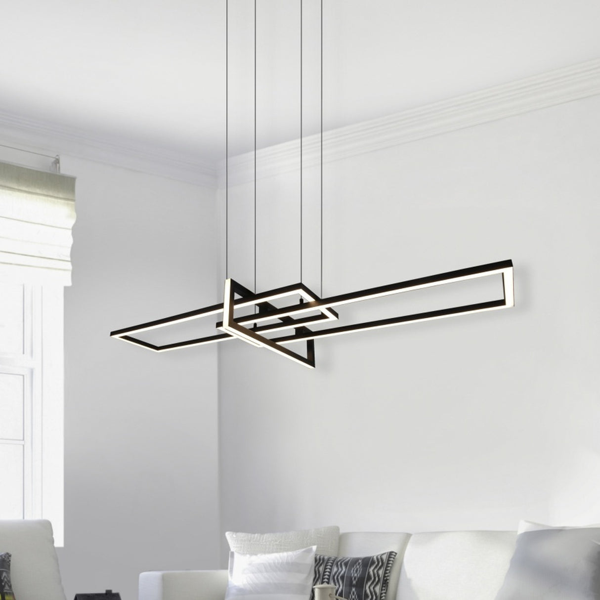 Salinas 3 Light 110cm LED Chandelier – Matt Black