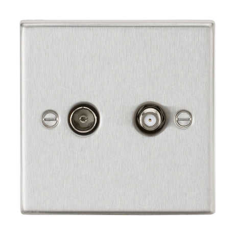 TV & SAT TV Outlet (isolated) - Brushed Chrome