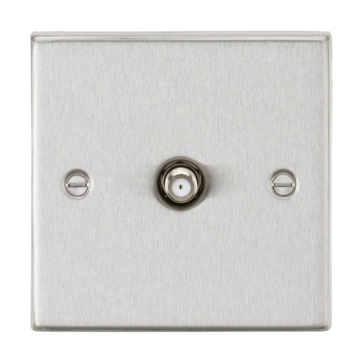 SAT TV Outlet F-Type Brushed Chrome Square Edge | Niori