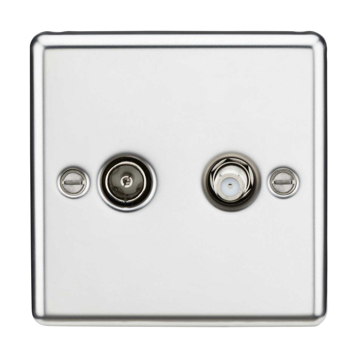 TV & SAT TV Outlet (isolated) - Polished Chrome