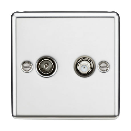TV & SAT TV Outlet (isolated) - Polished Chrome