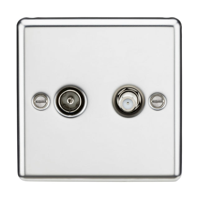 TV & SAT TV Outlet (isolated) - Polished Chrome