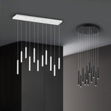 Tubular 11 Light LED Chandelier – Matt Black