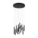 Tubular 11 Light LED Chandelier – Matt Black