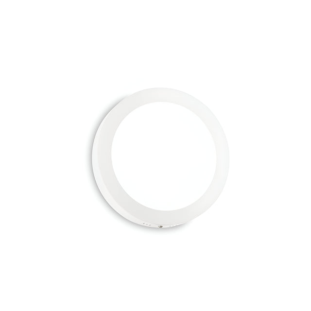 A Zephyrus Round LED Ceiling & Wall Light, 19W with a 4000K color temperature and a sleek 22cm circular design, showcases minimalist lighting style against a plain white background.