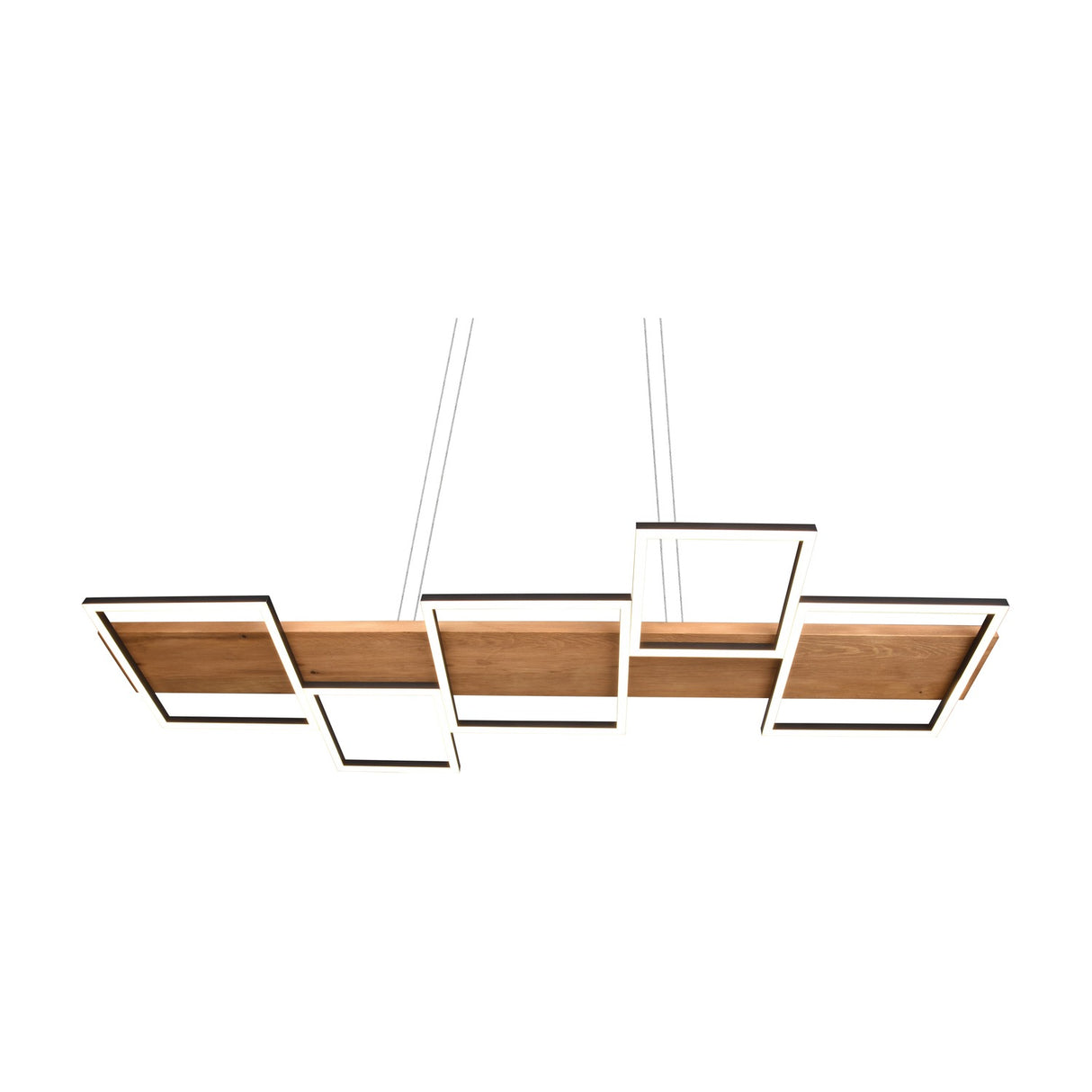 Harper 5 Light LED Wooden Chandelier – Matt Black
