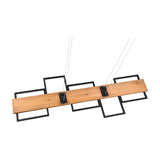 Harper 5 Light LED Wooden Chandelier – Matt Black