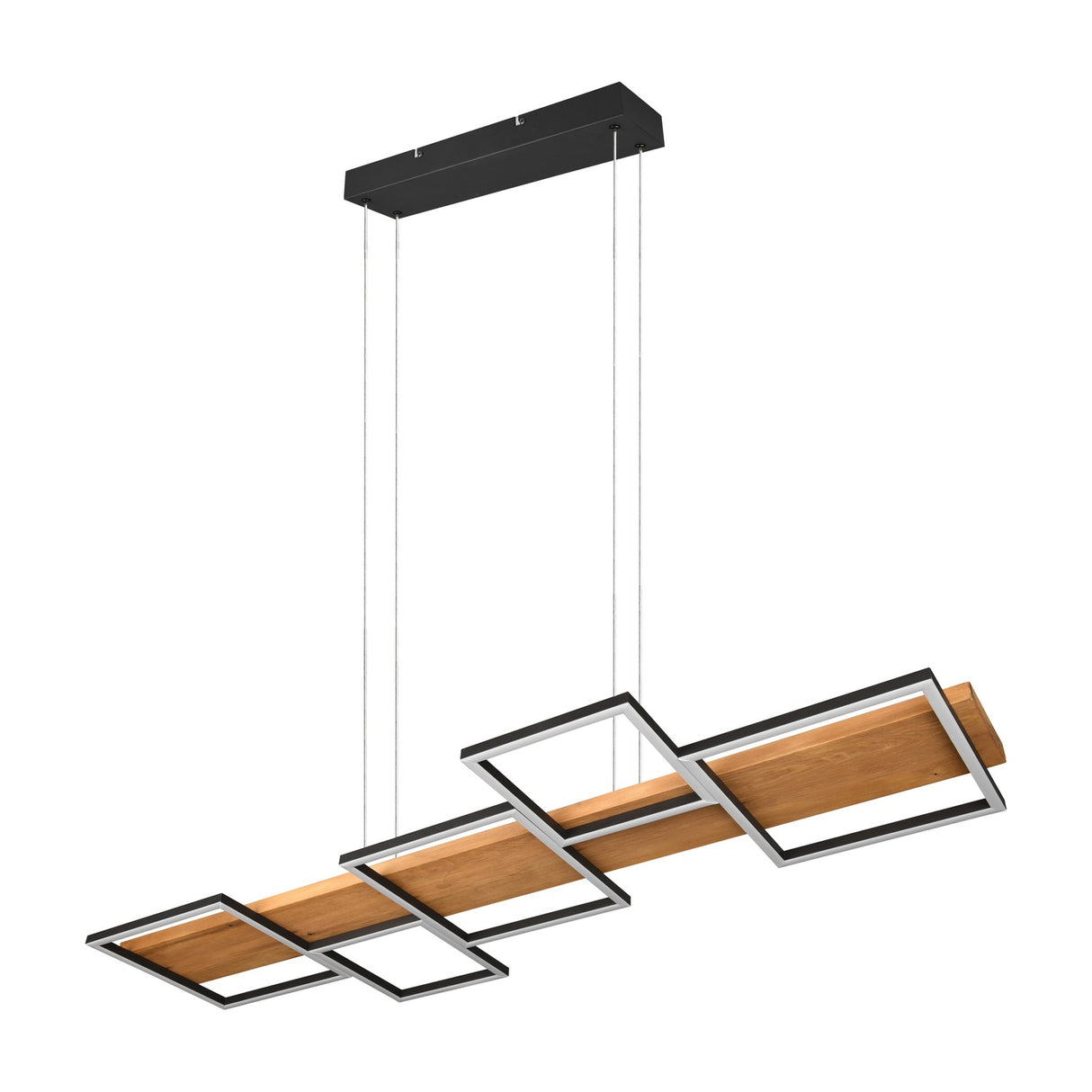 Harper 5 Light LED Wooden Chandelier – Matt Black