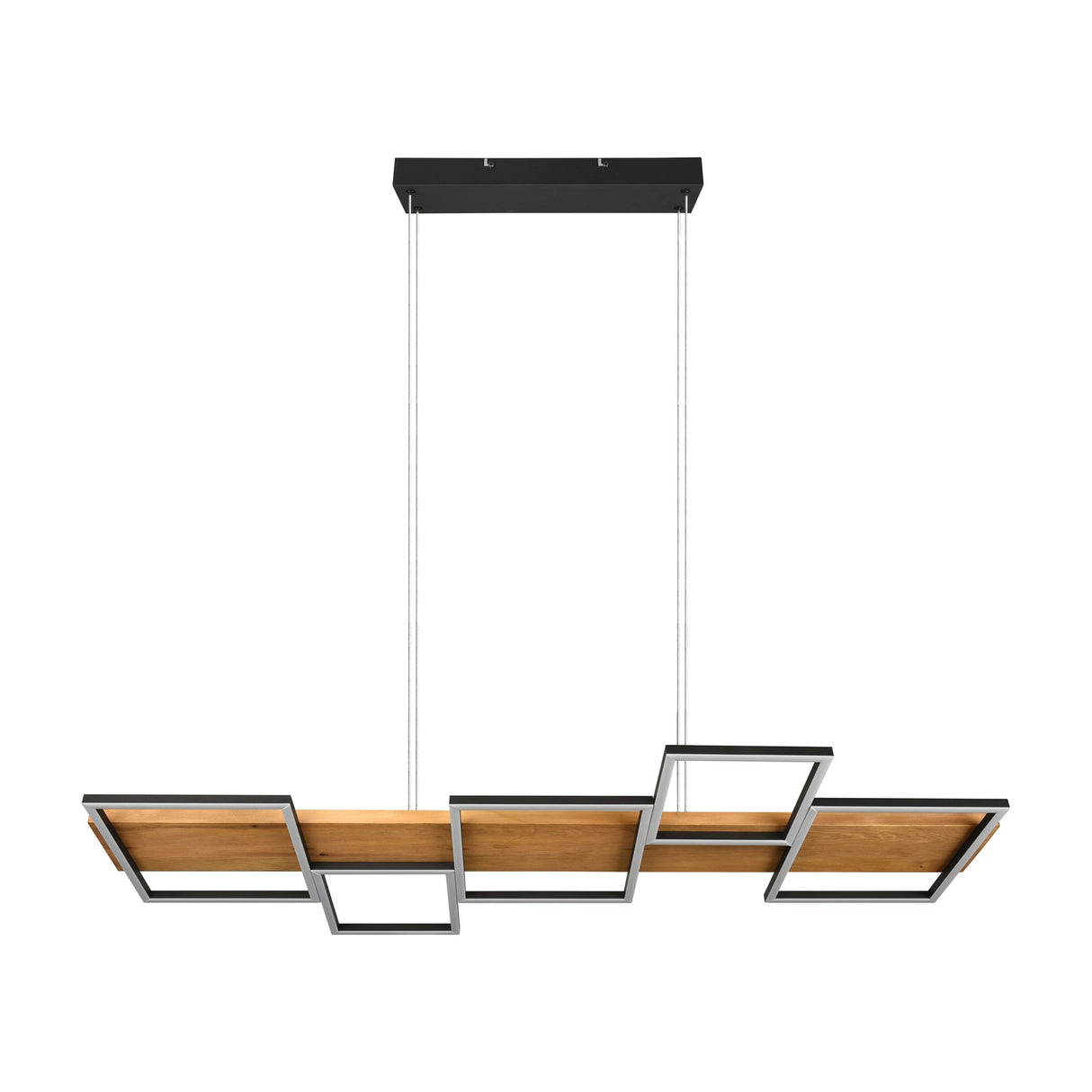 Harper 5 Light LED Wooden Chandelier – Matt Black