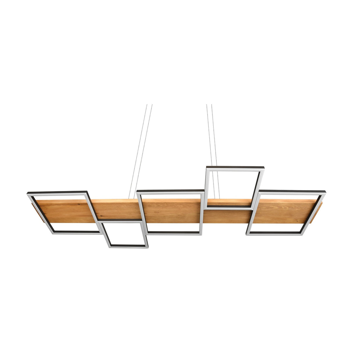 Harper 5 Light LED Wooden Chandelier – Matt Black
