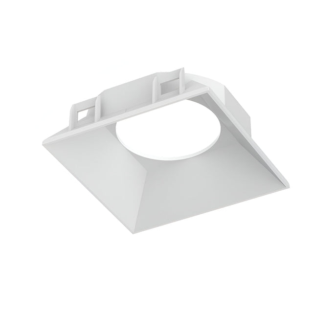 The Glistenis Reflector Square Frame 89mm in white is a recessed ceiling light fixture with a circular opening at the center. This downlight frame features a modern, minimalist design and is set against a plain white background.