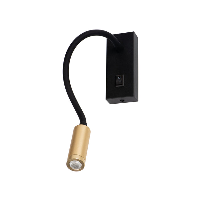 Tonil II 3.3W LED Bulkhead Wall Light B/G - Black/Gold