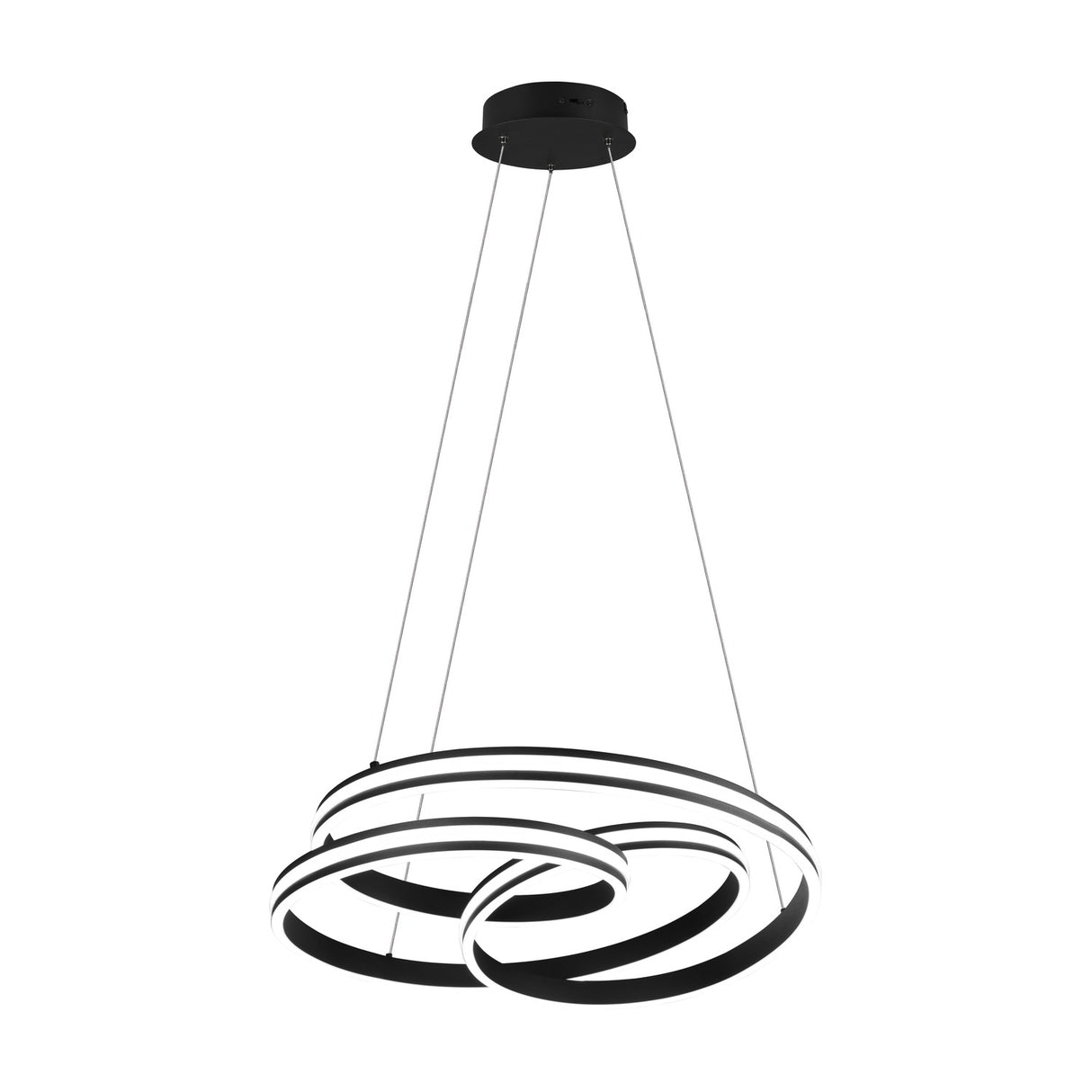 Nuria LED Ring Chandelier – Matt Black