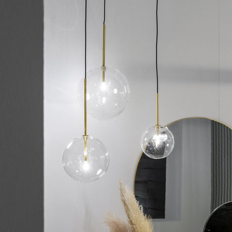 Equinoxe Globe Pendant Light 150mm - Chrome & Smoke Glass in situ