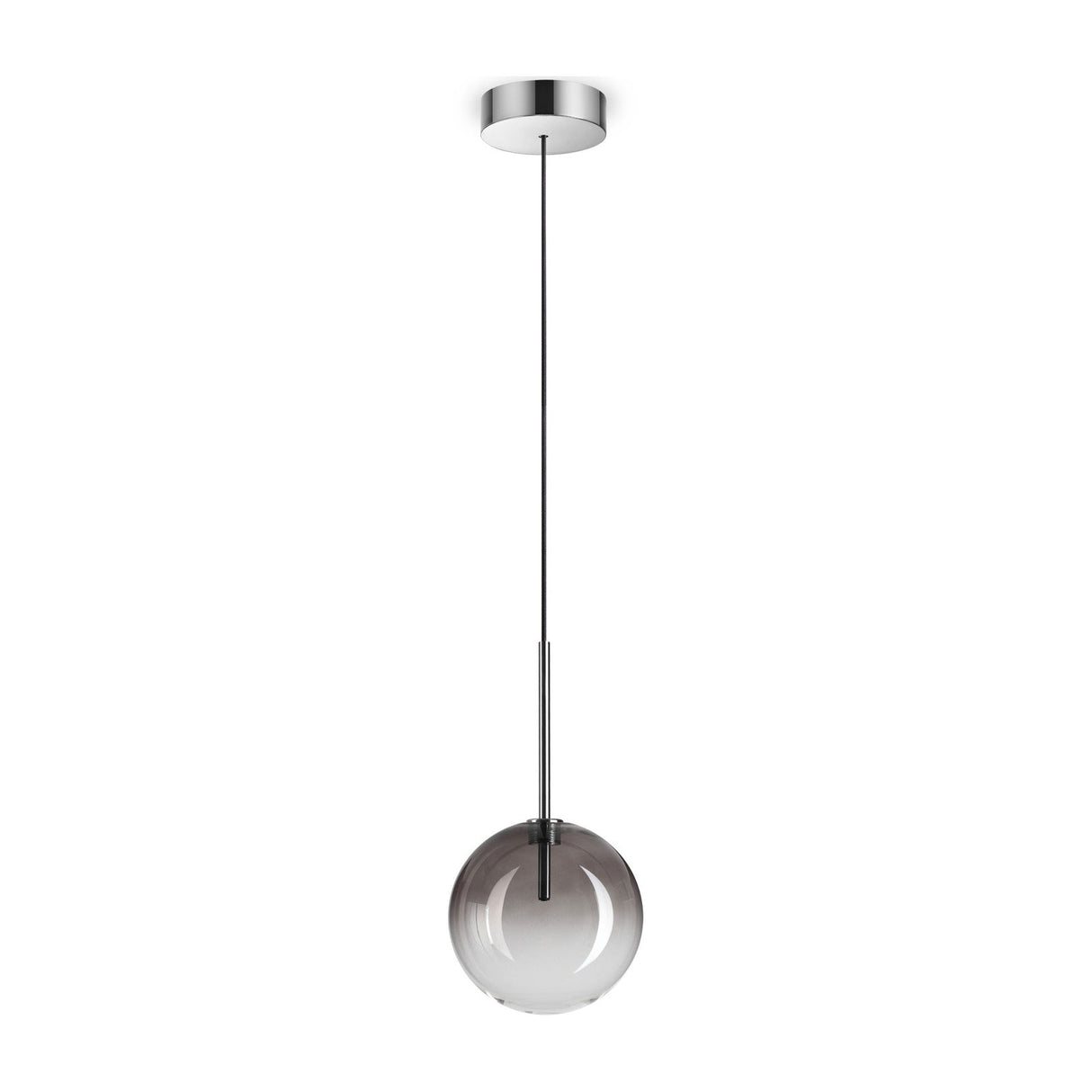 Equinoxe Globe Pendant Light 150mm - Chrome & Smoke Glass