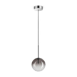 Equinoxe Globe Pendant Light 150mm - Chrome & Smoke Glass