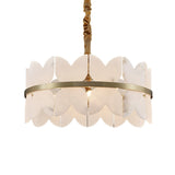 Petraia LED 1 Tier Floral Alabaster Chandelier – Brushed Brass & Soft White