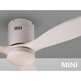 Siroco Mini CCT Dimmable LED Wood Ceiling Fan Light - White