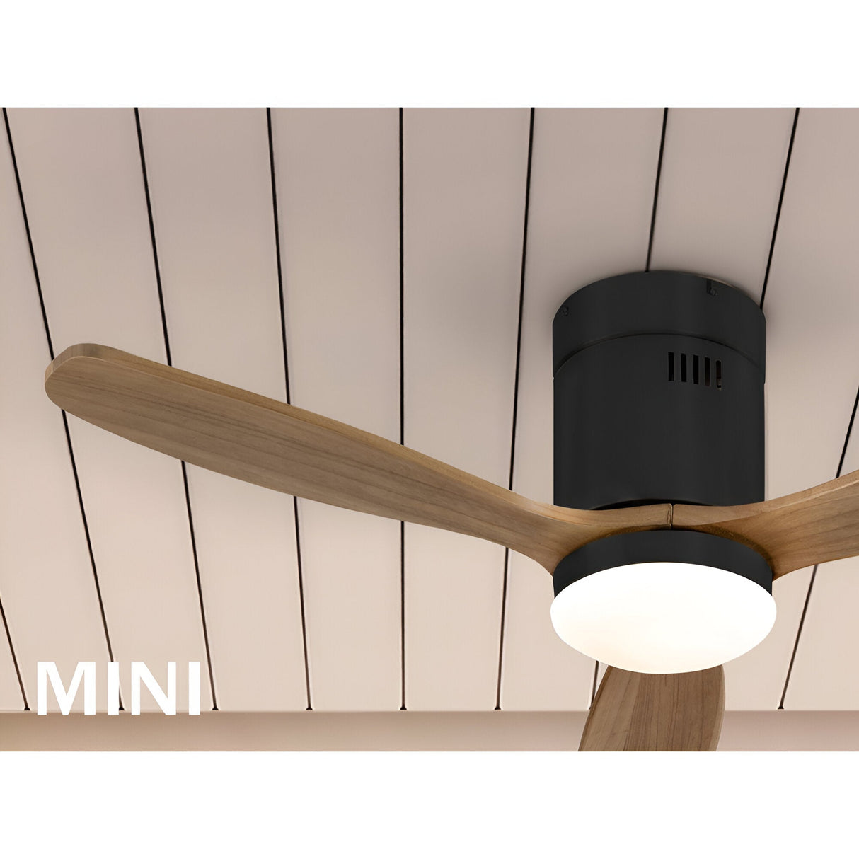 Siroco Mini CCT Dimmable LED Wood Ceiling Fan Light - Dark Brown