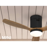 Siroco Mini CCT Dimmable LED Wood Ceiling Fan Light - Dark Brown