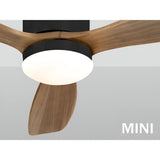 Siroco Mini CCT Dimmable LED Wood Ceiling Fan Light - Dark Brown