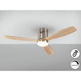 Siroco CCT Dimmable LED Wood Ceiling Fan Light - Light Brown