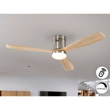Siroco CCT Dimmable LED Wood Ceiling Fan Light - Light Brown