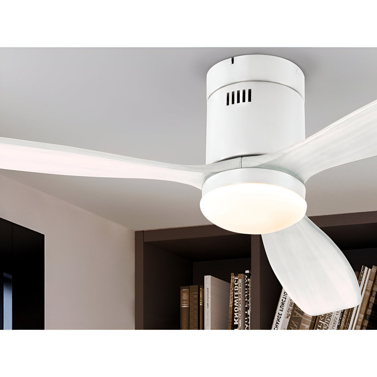 Siroco CCT Dimmable LED Wood Ceiling Fan Light - White