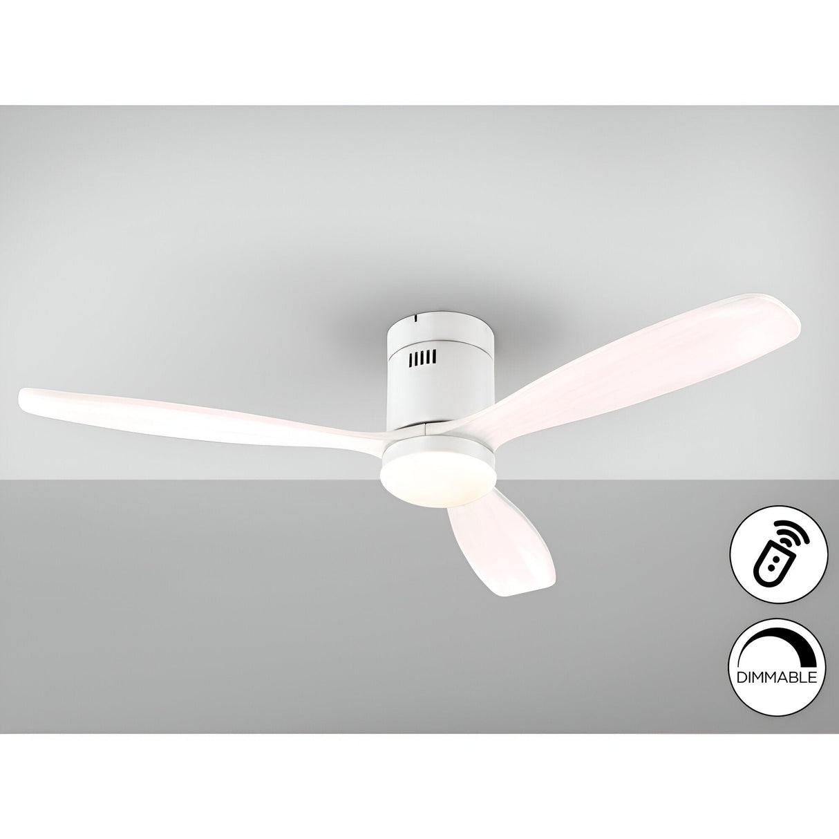 Siroco CCT Dimmable LED Wood Ceiling Fan Light - White