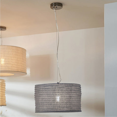 Patpong Grey Jute Non Elec Pendant Light - 35cm