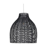 Caswell Black Rattan Cloche Non Elec Pendant Light - 37cm