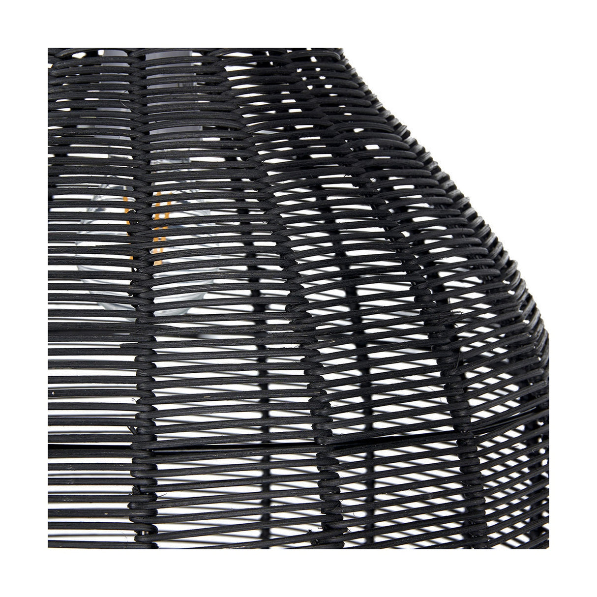 Caswell Black Rattan Cloche Non Elec Pendant Light - 37cm
