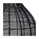 Caswell Black Rattan Cloche Non Elec Pendant Light - 37cm