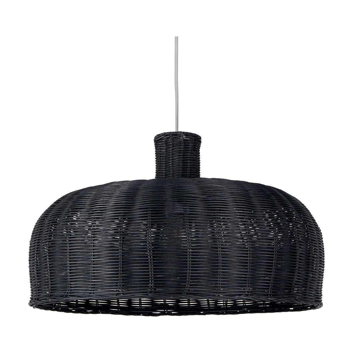Caswell Black Rattan Dome Non Elec Pendant Light - 52cm