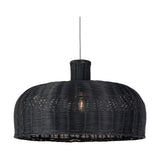 Caswell Black Rattan Dome Non Elec Pendant Light - 52cm