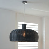 Caswell Black Rattan Dome Non Elec Pendant Light - 52cm