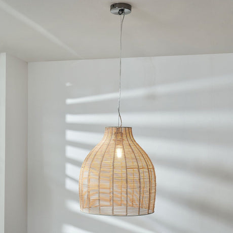 Caswell Rattan Cloche Non Elec Pendant Light - 35cm