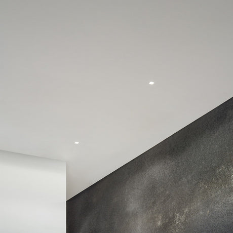 Zephyr Trimless Downlight 139mm Square - White in situ