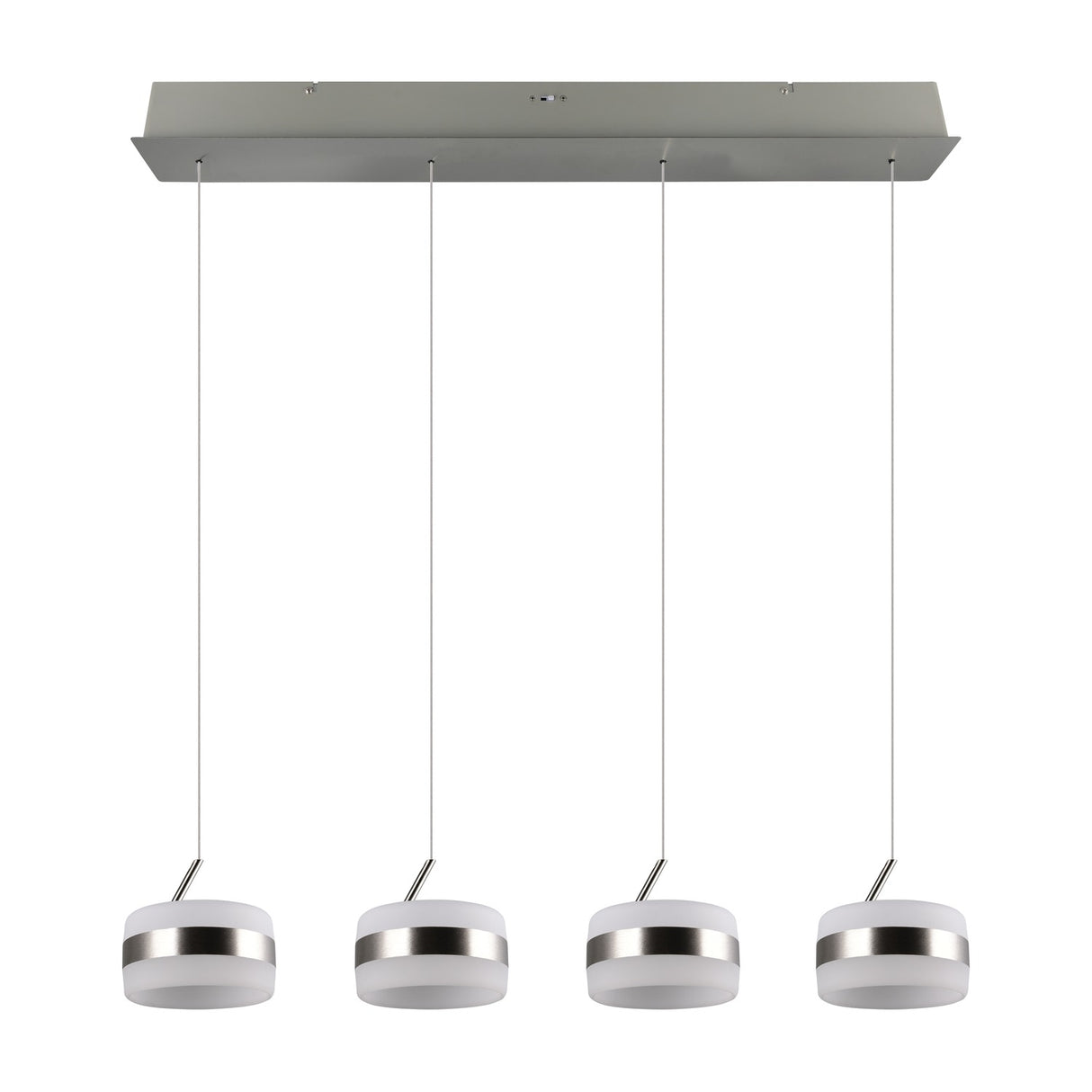 Dios 4 Light LED Glass Chandelier – Satin Nickel