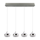 Dios 4 Light LED Glass Chandelier – Satin Nickel