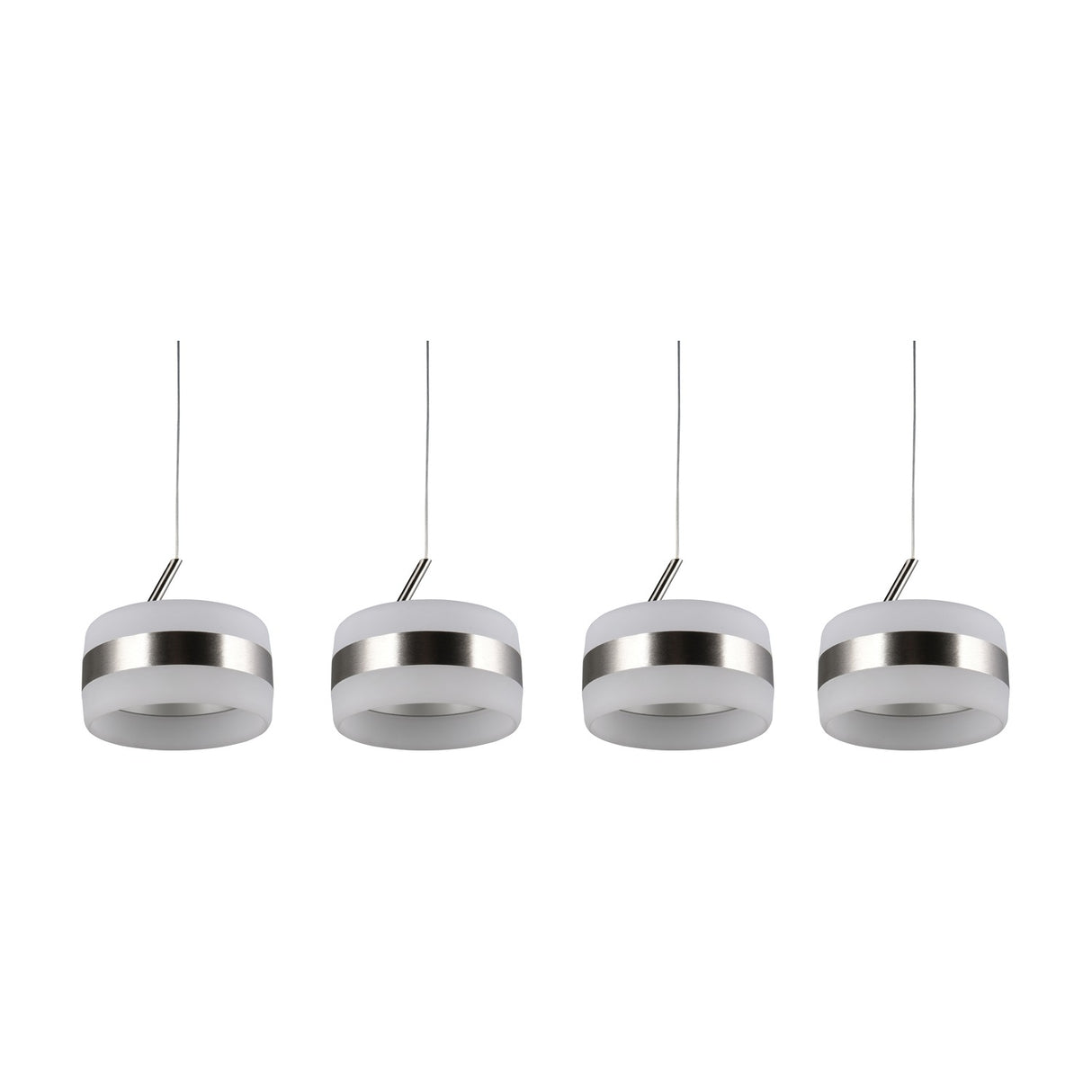 Dios 4 Light LED Glass Chandelier – Satin Nickel