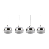 Dios 4 Light LED Glass Chandelier – Satin Nickel