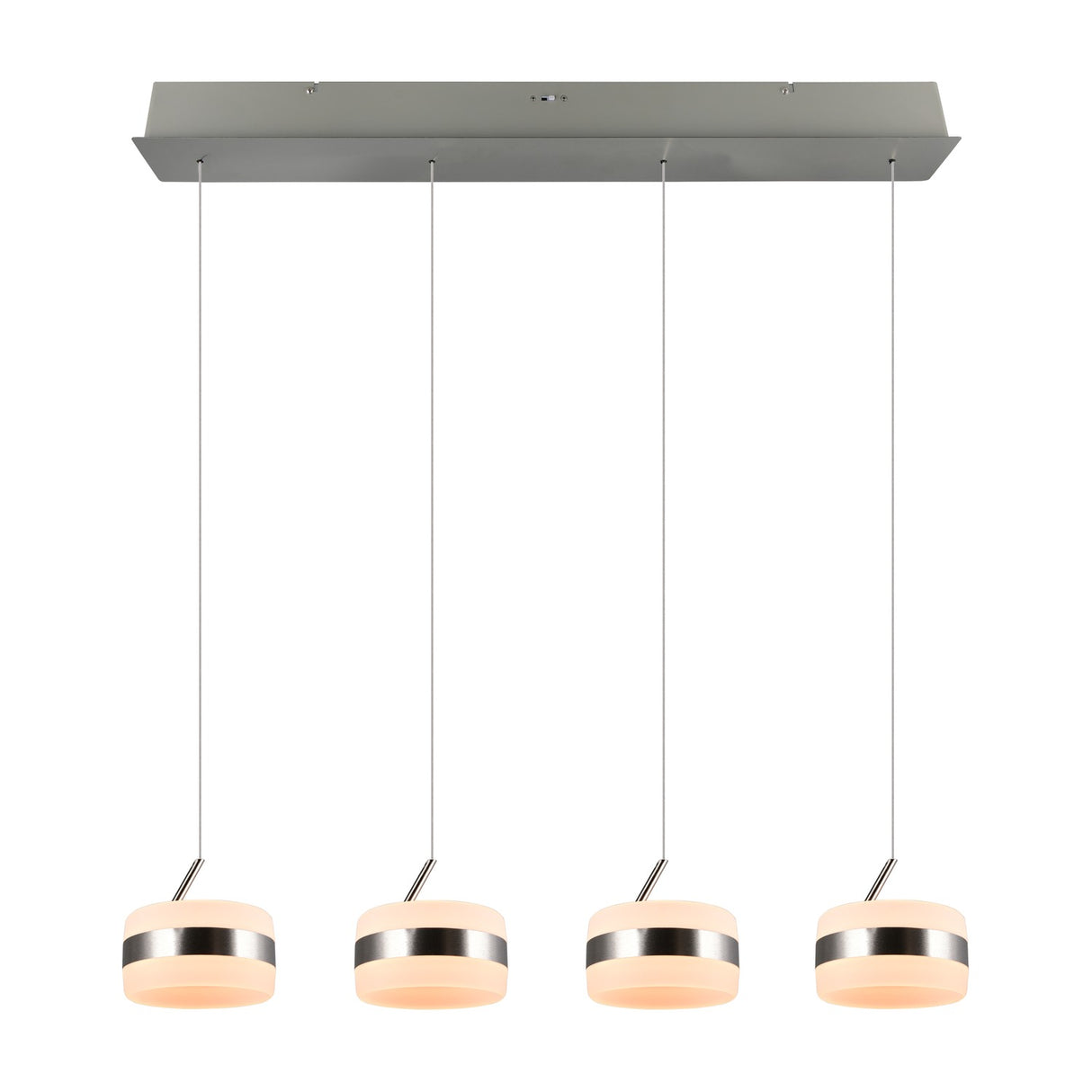 Dios 4 Light LED Glass Chandelier – Satin Nickel