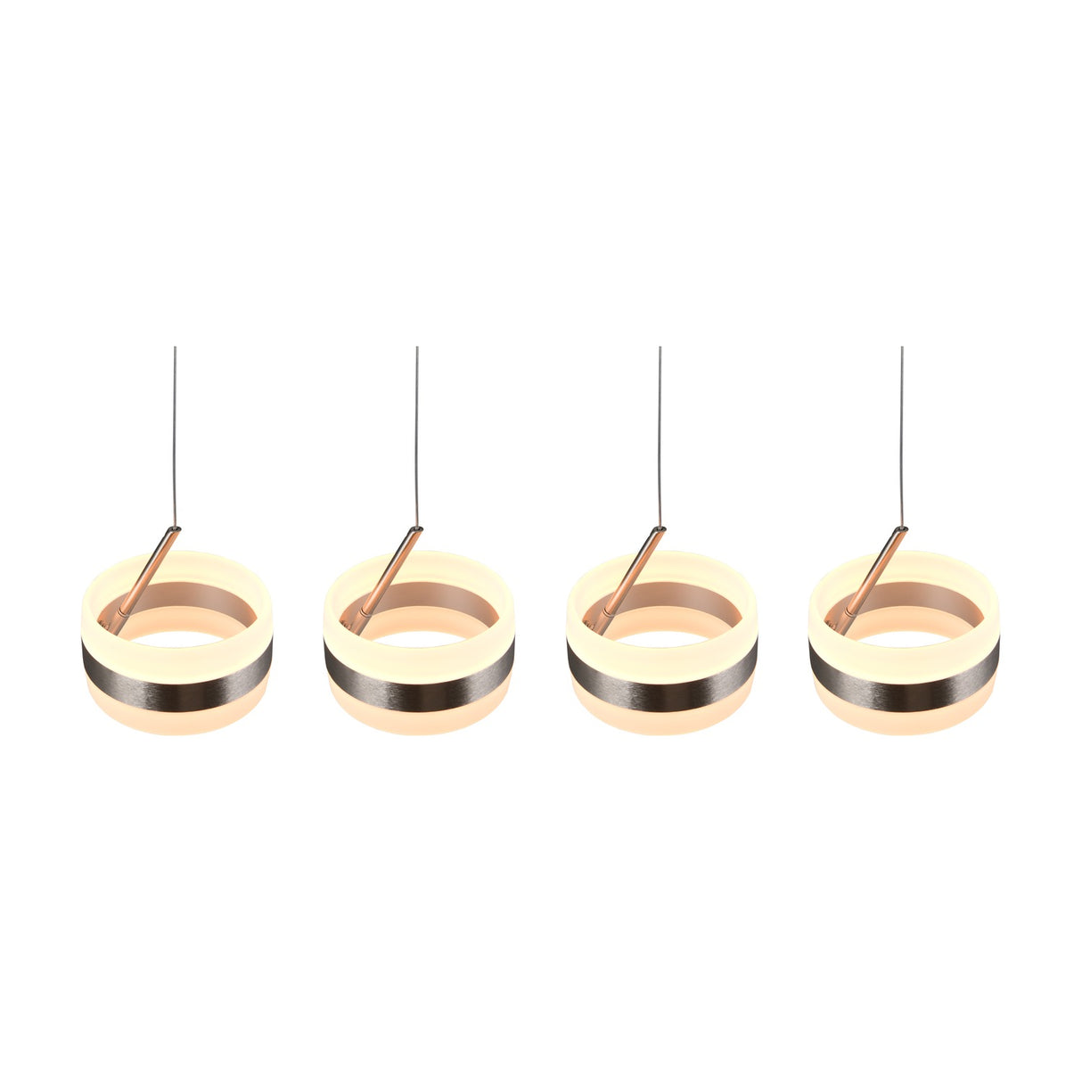 Dios 4 Light LED Glass Chandelier – Satin Nickel