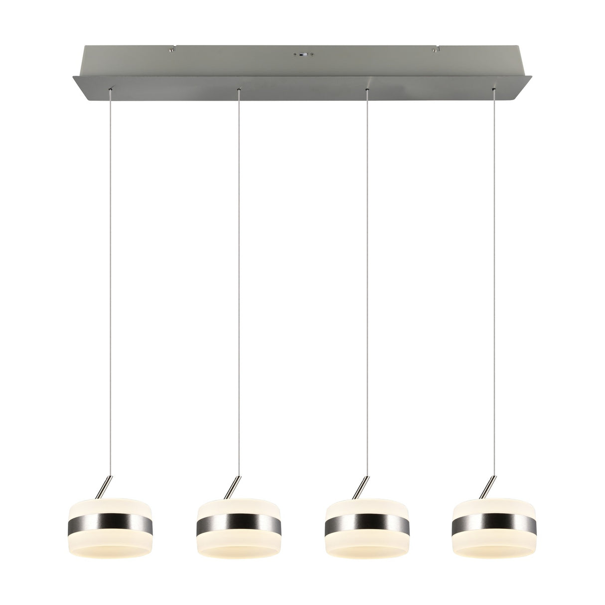 Dios 4 Light LED Glass Chandelier – Satin Nickel