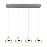 Dios 4 Light LED Glass Chandelier – Satin Nickel