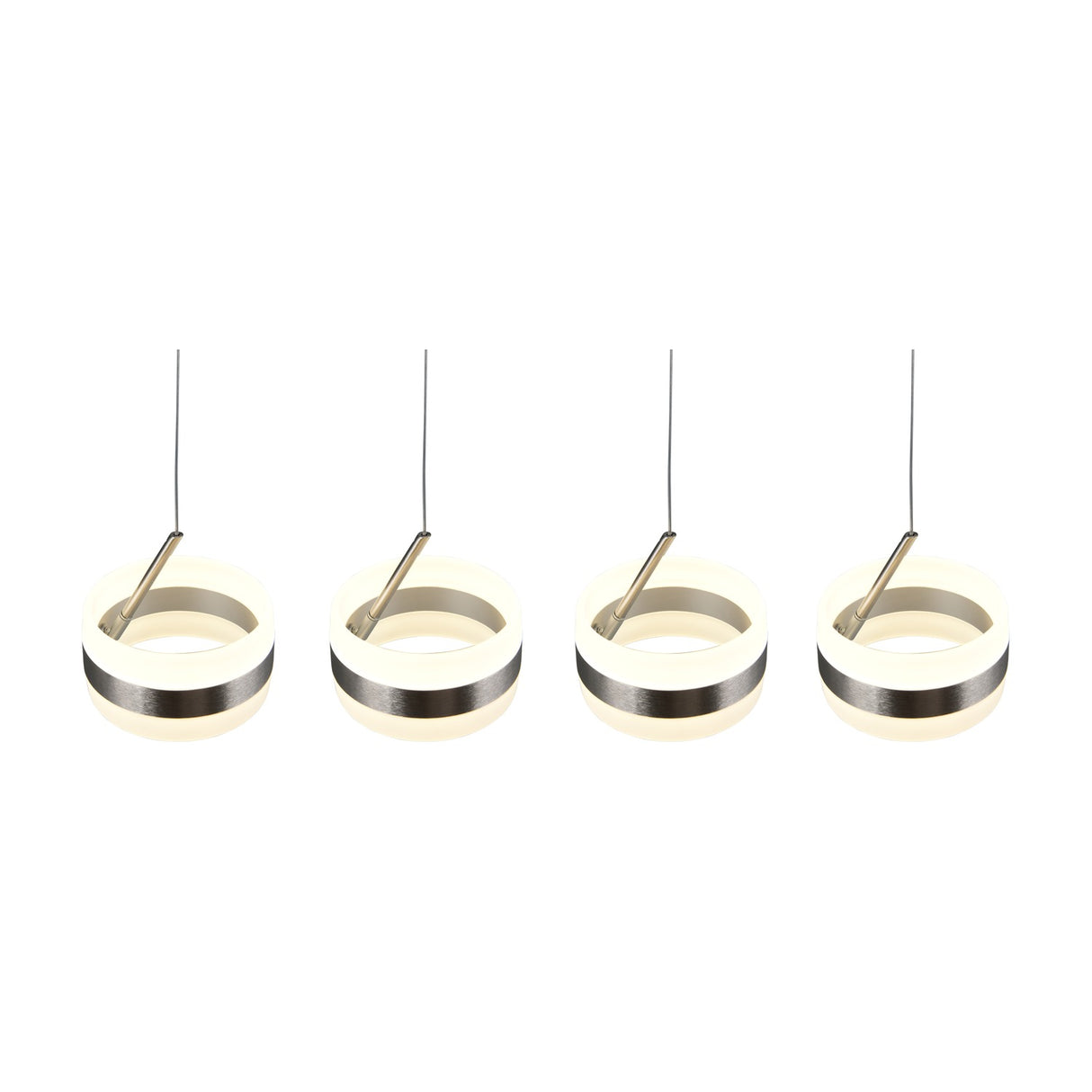 Dios 4 Light LED Glass Chandelier – Satin Nickel
